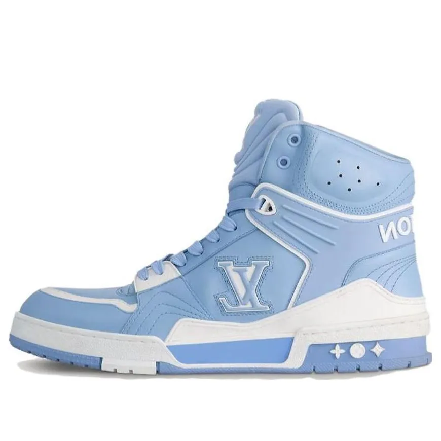LOUIS VUITTON LV Trainer Sneaker Boots 'Blue' 1ABLST sold by KicksCrew
