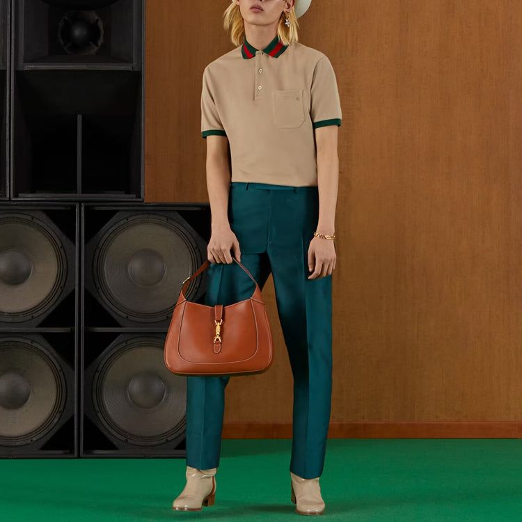 GUCCI Cotton piquet polo with Web collar 'Beige' 701735-XJELJ-2219 sold by KicksCrew product image thumbnail 2