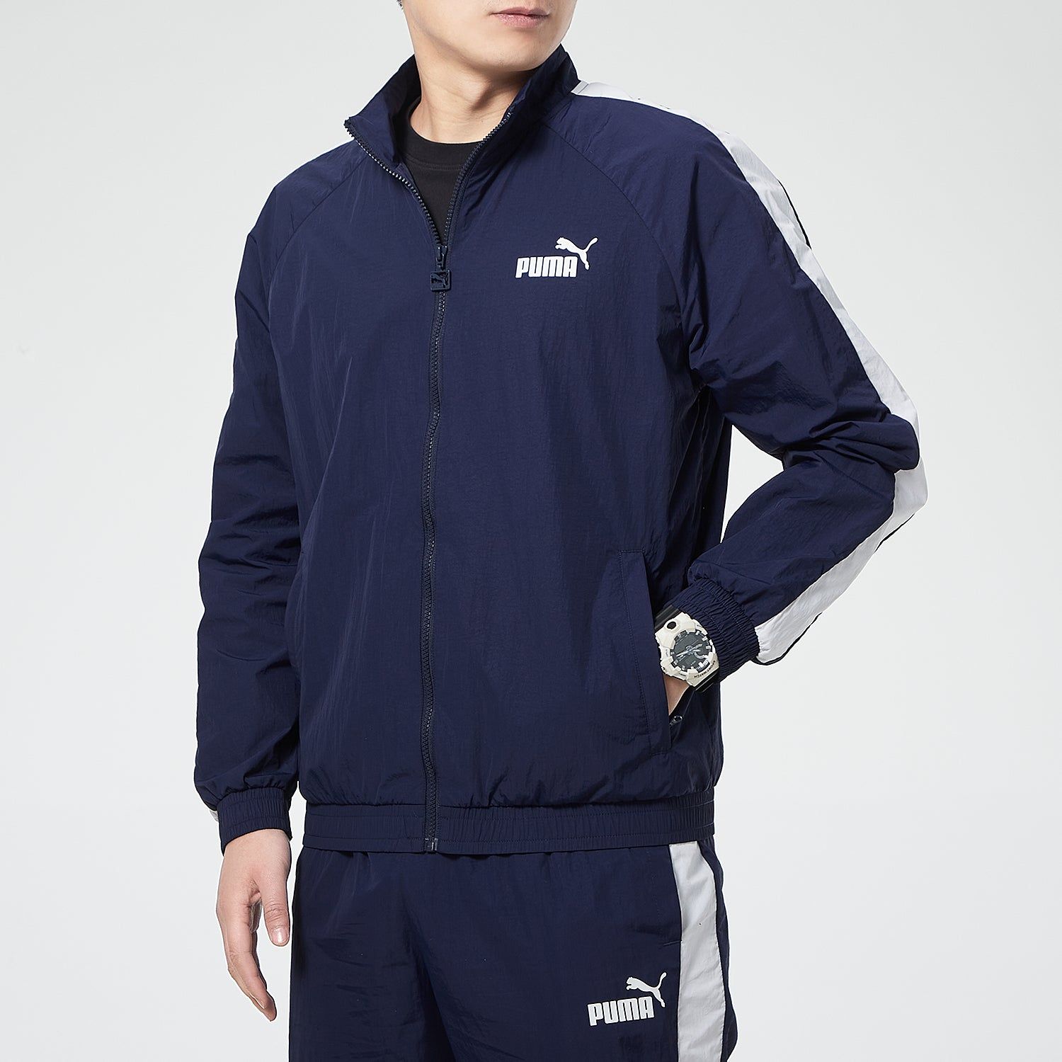 Puma Panelled Woven Track Jacket 'Navy' 532559-06 sold by KicksCrew product image thumbnail 3