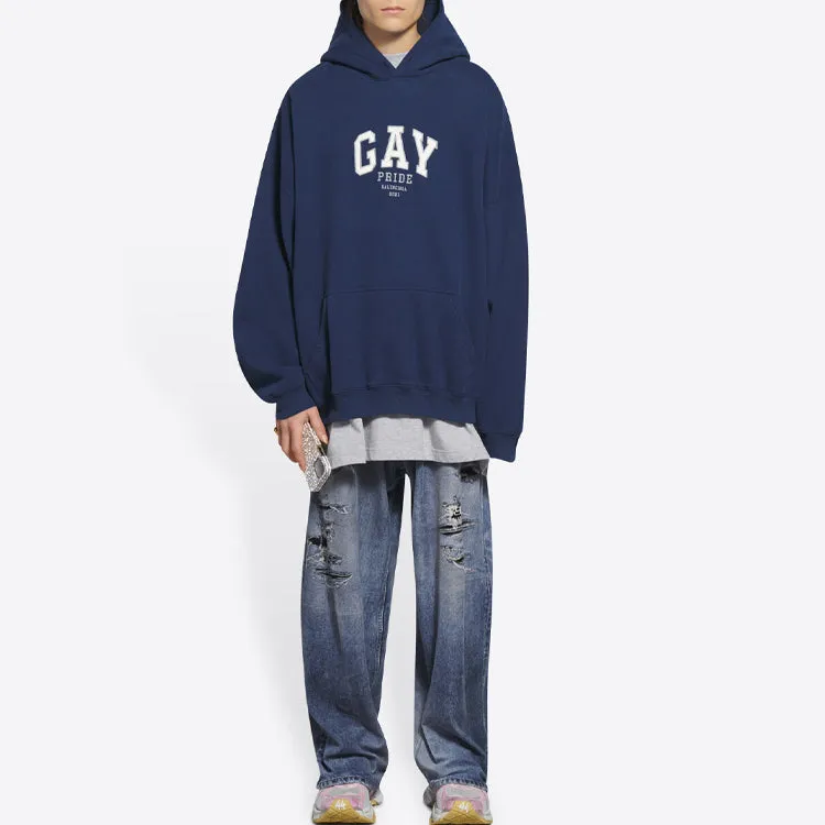 Balenciaga Pride Hoodie Boxy Fit 'Navy' 651799TLV548561 sold by KicksCrew product image thumbnail 3