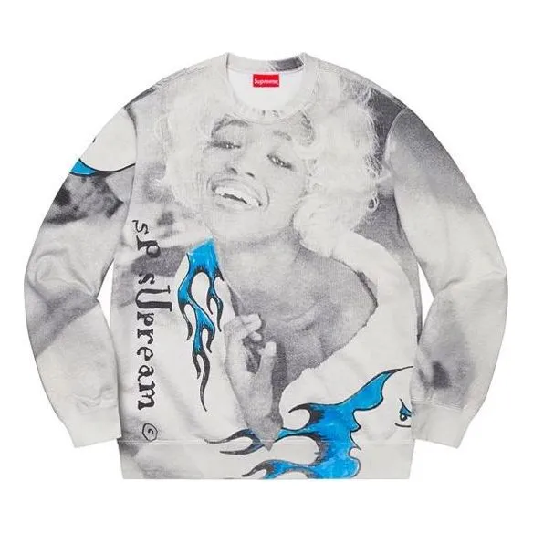 Supreme Naomi Crewneck 'White Grey Blue' SUP-SS20-704 sold by KicksCrew