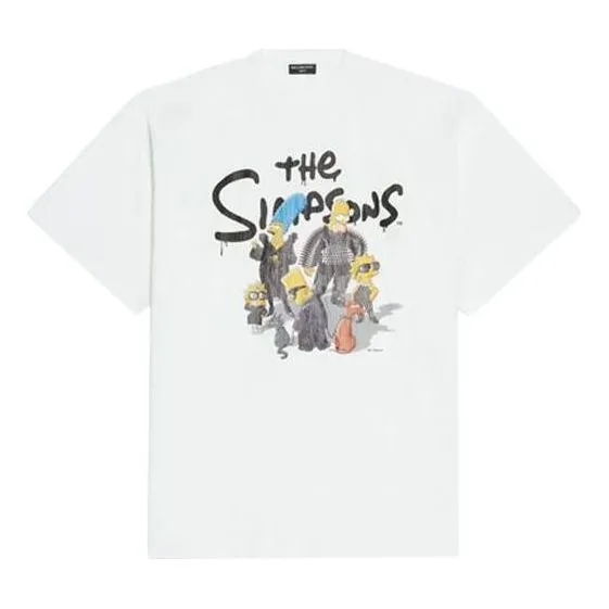 Balenciaga x THE SIMPSONS Oversized Cotton T-Shirt 'White' 676589TLVG70901 sold by KicksCrew