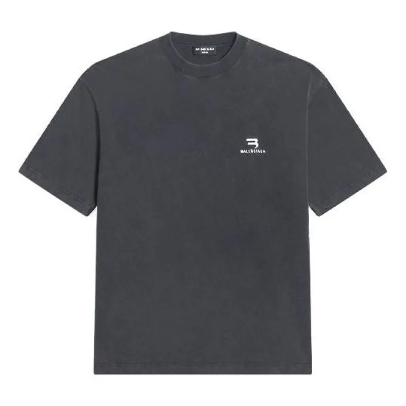 Balenciaga Sporty B Medium Fit T-Shirt 'Washed Black' 612966TLV991070 sold by KicksCrew