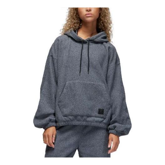 (WMNS) Air Jordan Flight Fleece Winterized Hoodie 'Black Heather' FD7237-010 sold by KicksCrew