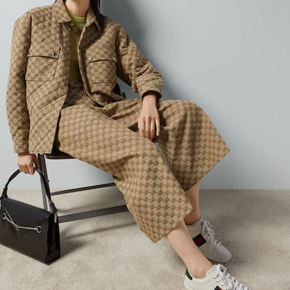 (WMNS) Gucci GG Canvas Trousers 'Camel Ebony' 774893-ZAF4S-2580 sold by KicksCrew product image thumbnail 3