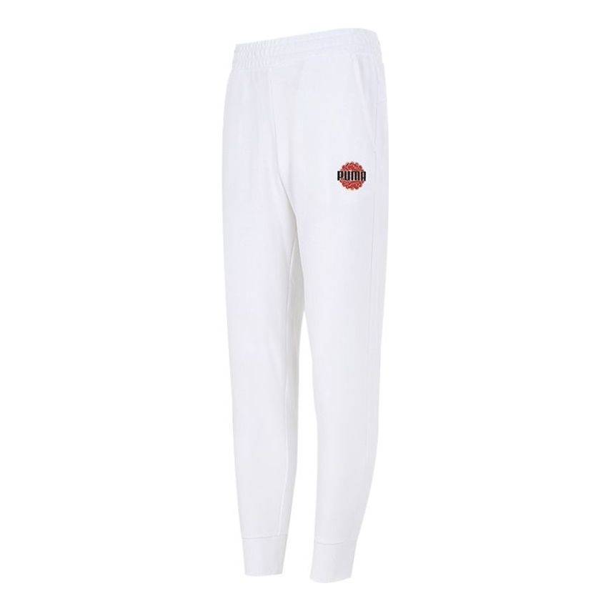 Puma Logo Sports Pants 'White' 532914-02 sold by KicksCrew