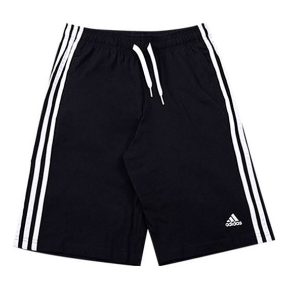 (GS) adidas Essentials 3-Stripes Shorts 'Black White' GN4007 sold by KicksCrew