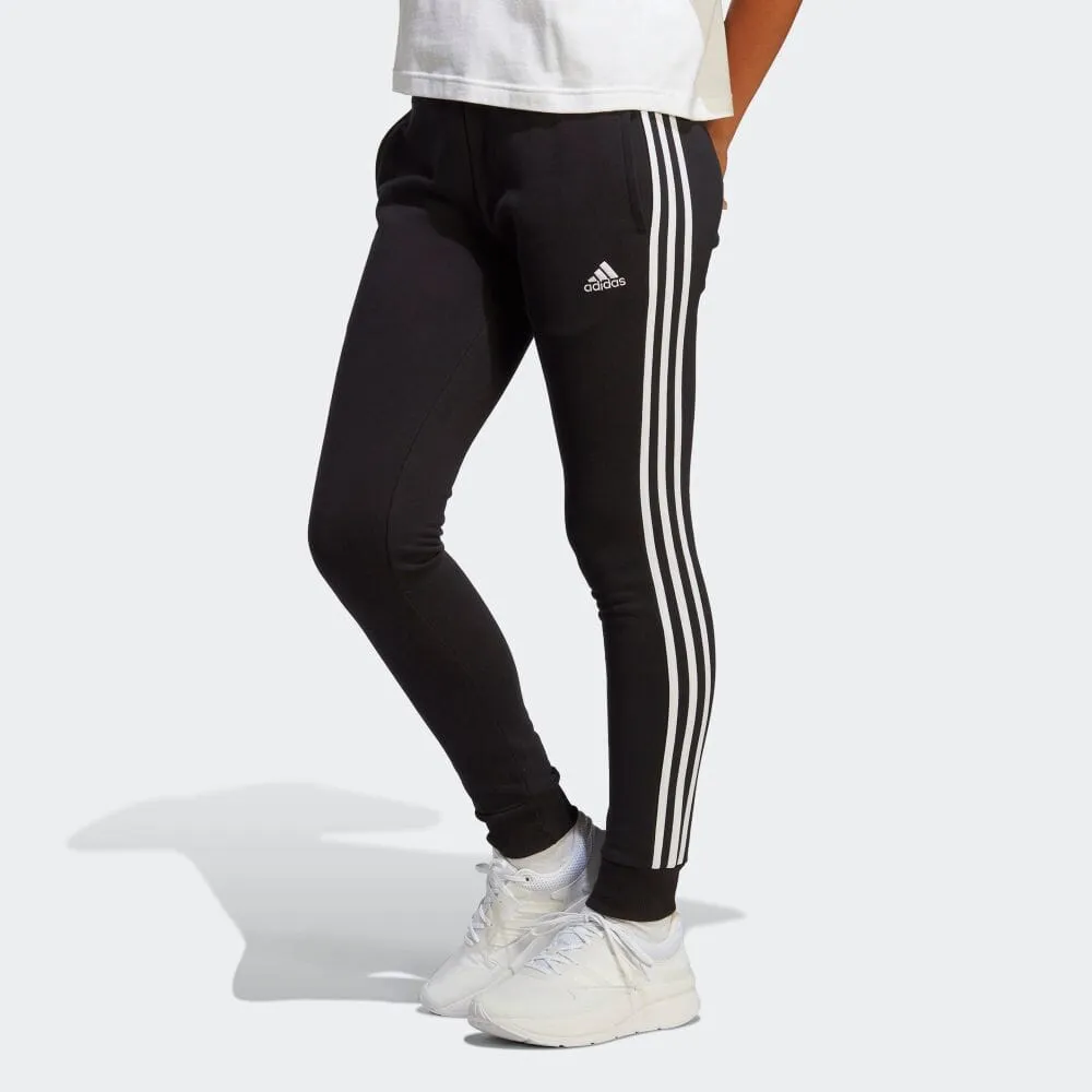 (WMNS) adidas Essentials 3-Stripes French Terry Cuffed Pants Asia Sizing 'Black White' IC8770 sold by KicksCrew product image thumbnail 2