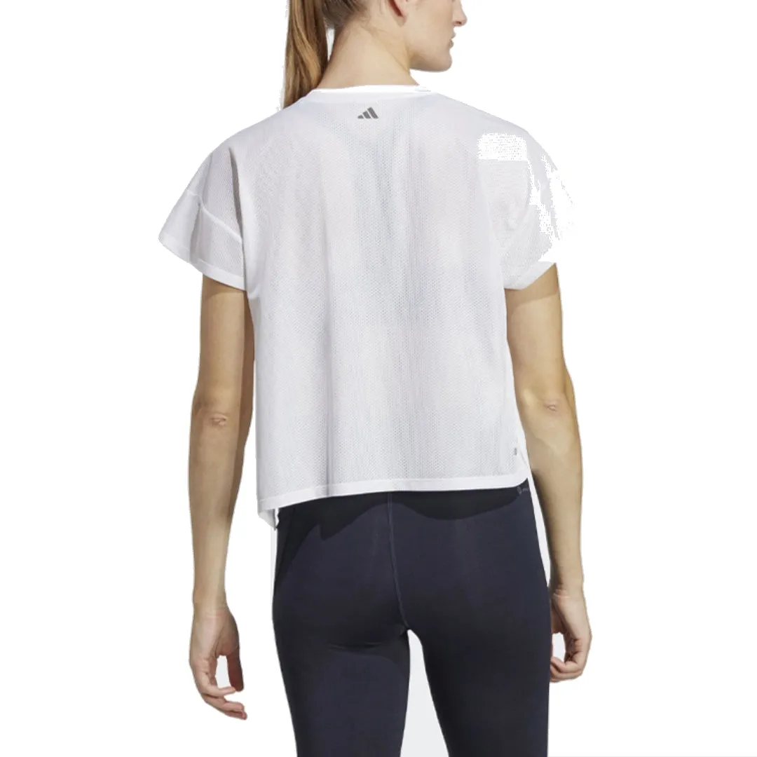 (WMNS) adidas HIIT AEROREADY Quickburn Training T-Shirt 'White' HY5408 sold by KicksCrew product image thumbnail 2
