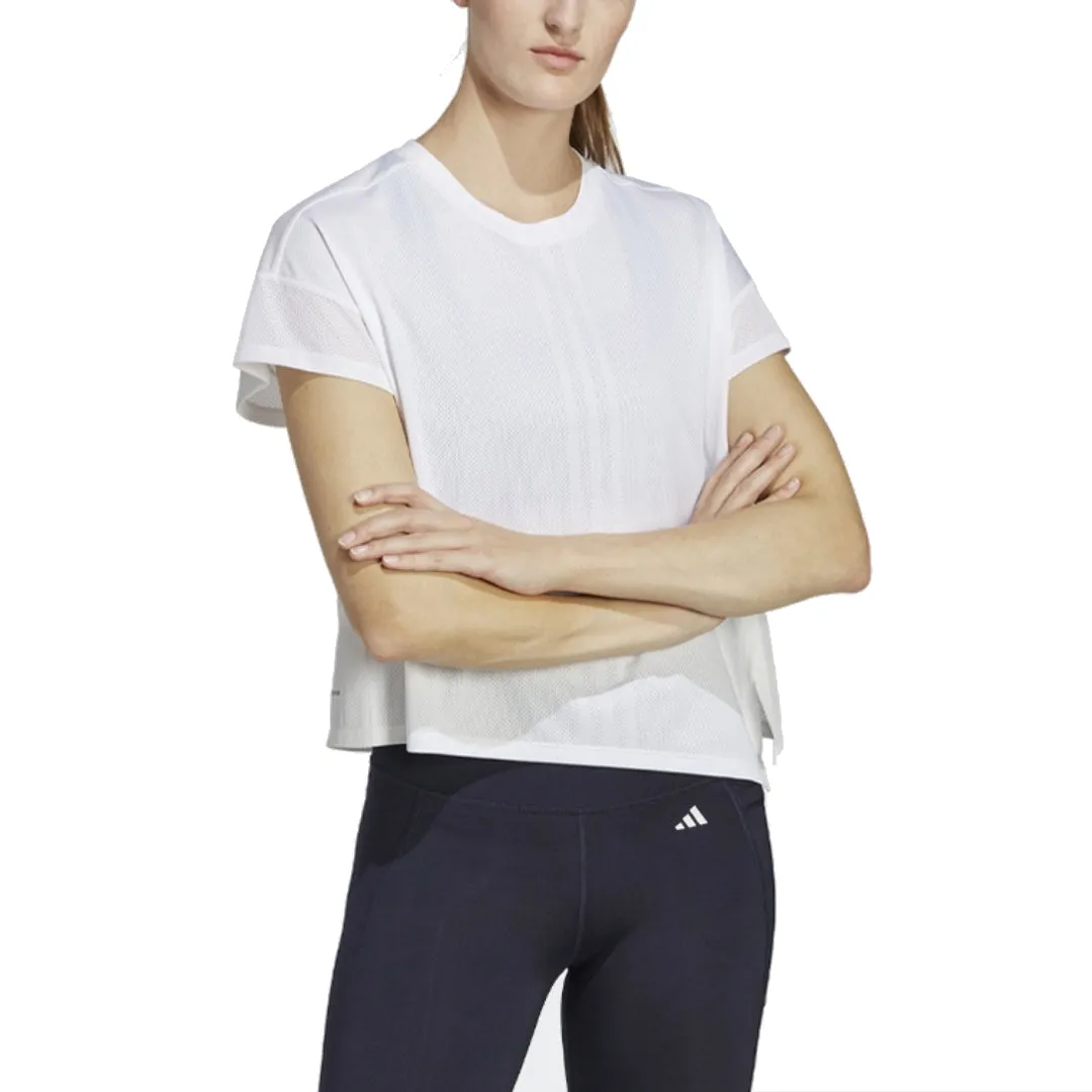 (WMNS) adidas HIIT AEROREADY Quickburn Training T-Shirt 'White' HY5408 sold by KicksCrew product image thumbnail 3