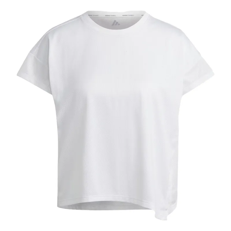 (WMNS) adidas HIIT AEROREADY Quickburn Training T-Shirt 'White' HY5408 sold by KicksCrew