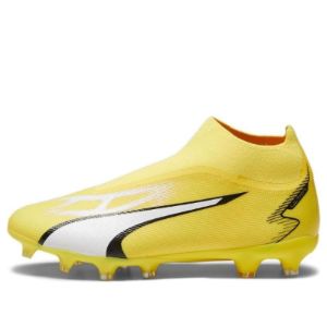 Puma Ultra Match+ Laceless FG/AG 'Yellow Blaze White Black' 107511-04 sold by KicksCrew