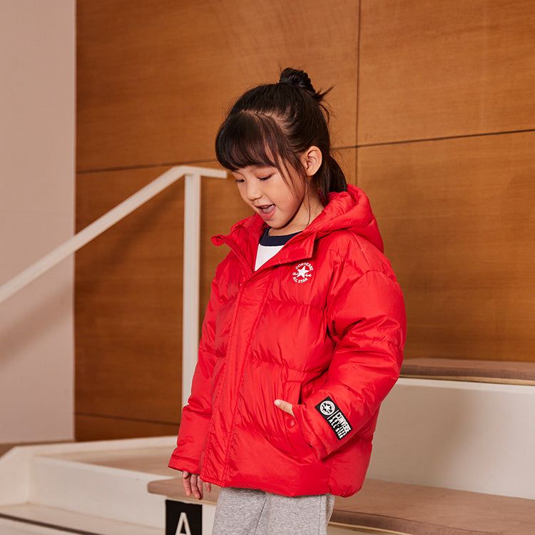 (GS) Converse Logo Printed Down Jacket 'Red White' CV2142005GS-004 sold by KicksCrew product image thumbnail 5