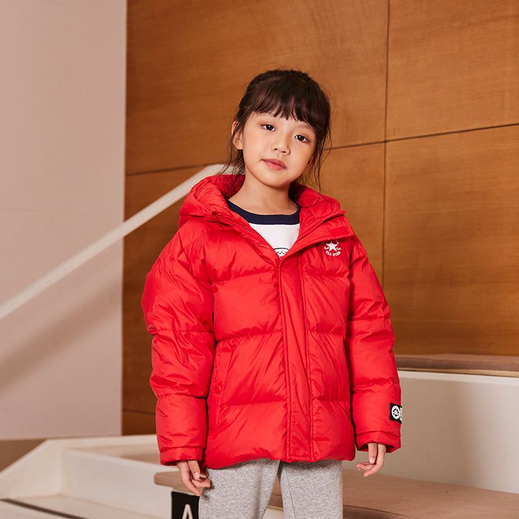 (GS) Converse Logo Printed Down Jacket 'Red White' CV2142005GS-004 sold by KicksCrew product image thumbnail 3