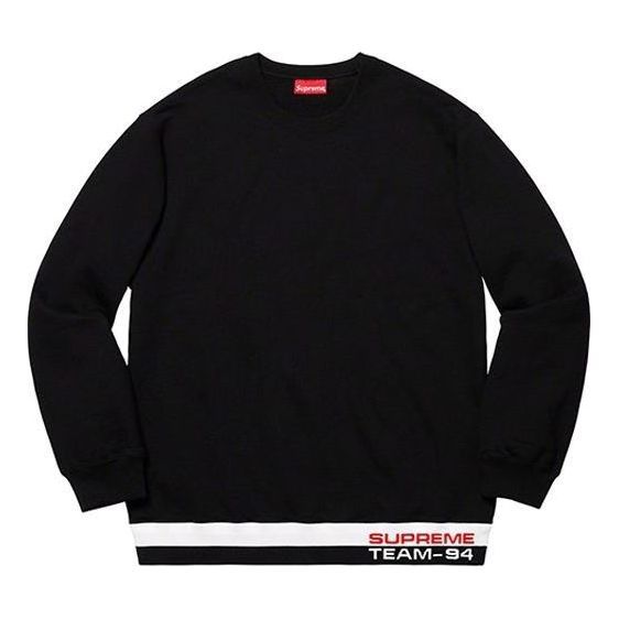 Supreme Rib Stripe Crewneck 'Black White' SUP-SS19-10092 sold by KicksCrew