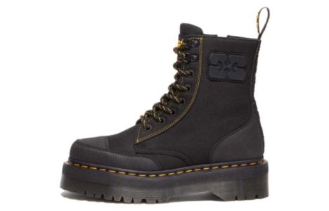 Dr.Martens x Ganni Jadon Nylon Platform Boots 'Black' 31794001 sold by KicksCrew