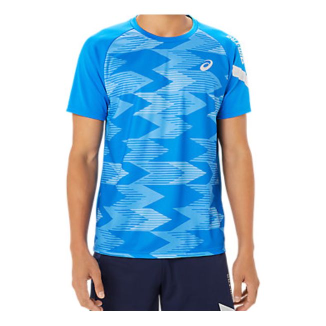 Asics A-I-M Dry Graphic Short Sleeve Shirt 'Electric Blue' 2031E553-401 sold by KicksCrew