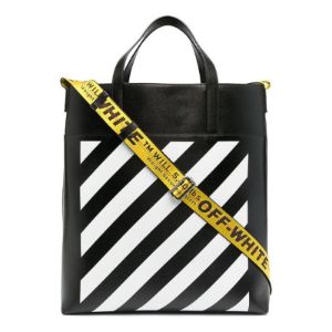 Off-White Logo Leather Tote 'Black' OMNA151R21LEA0011001 sold by KicksCrew