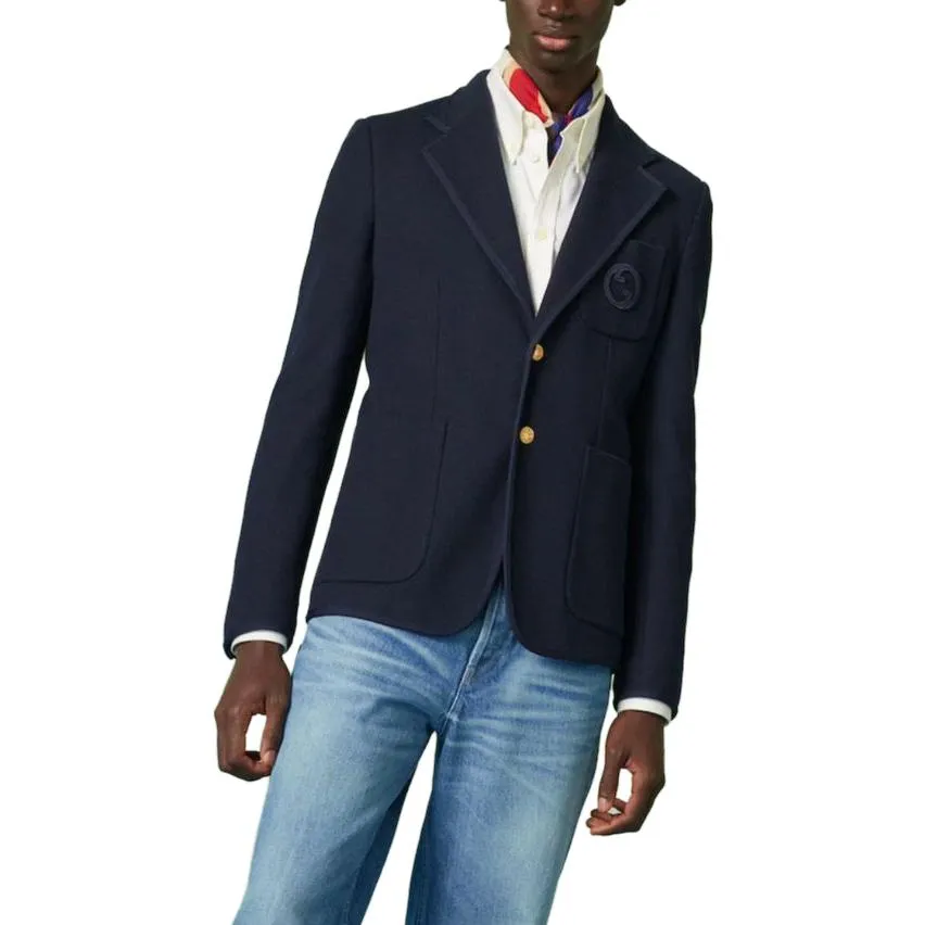 Gucci Cotton Jersey Formal Jacket 'Dark Blue' 751178-ZAM6S-4240 sold by KicksCrew product image thumbnail 2