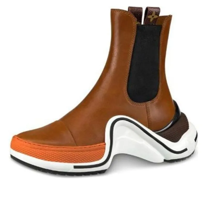 (WMNS) LOUIS VUITTON LV Archlight Flat Chelsea Boots 'Brown' 1A52EA sold by KicksCrew