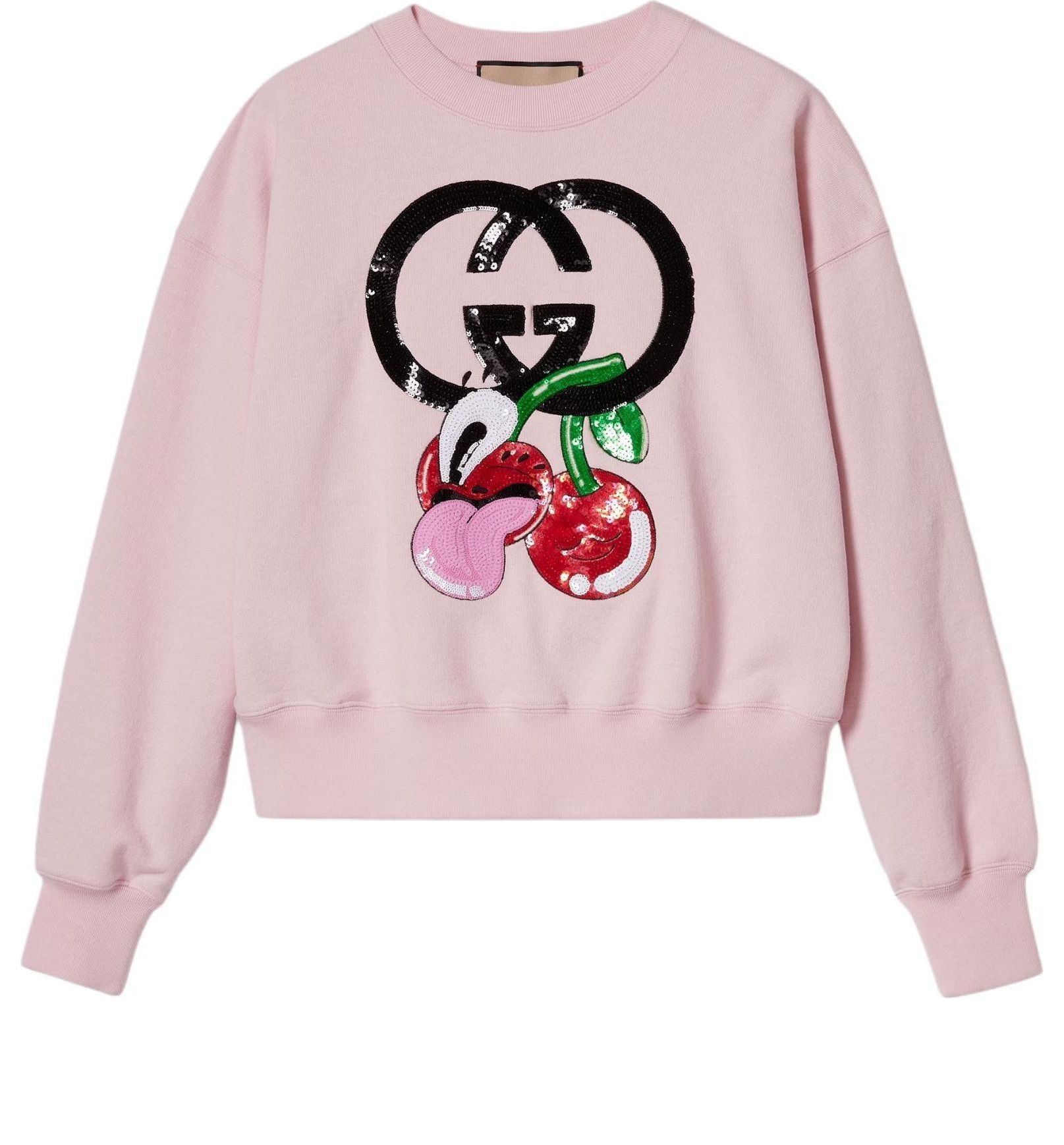 (WMNS) Gucci Cotton Jersey Sweatshirt With Embroidery 'Pink' 773769-XJGHH-5781 sold by KicksCrew