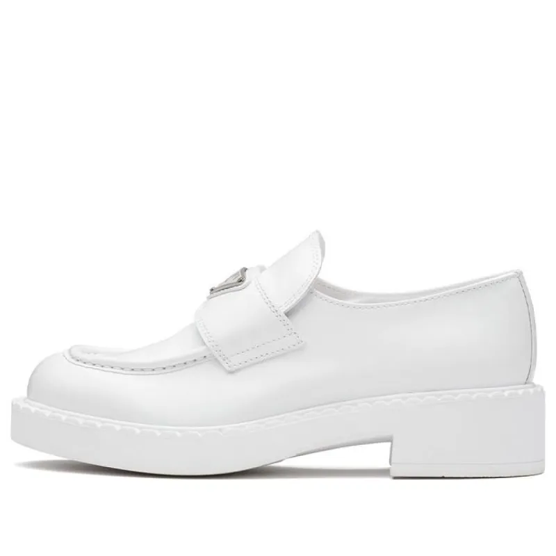 (WMNS) PRADA Chocolate Patent Leather Loafers 'White' 1D246M_ULS_F0009_F_B050 sold by KicksCrew