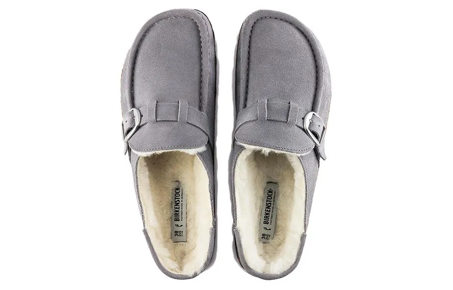 (WMNS) Birkenstock Buckley Shearling Suede Leather Narrow Fit Sandals 'Whale Gray' 1020671 sold by KicksCrew product image thumbnail 4