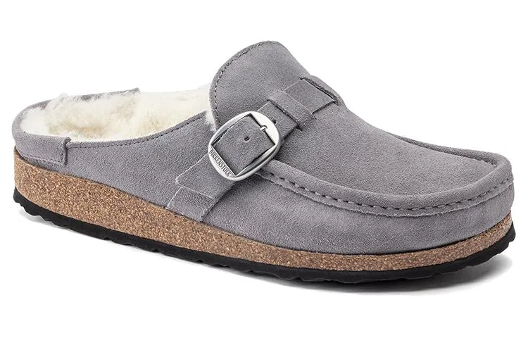 (WMNS) Birkenstock Buckley Shearling Suede Leather Narrow Fit Sandals 'Whale Gray' 1020671 sold by KicksCrew product image thumbnail 2