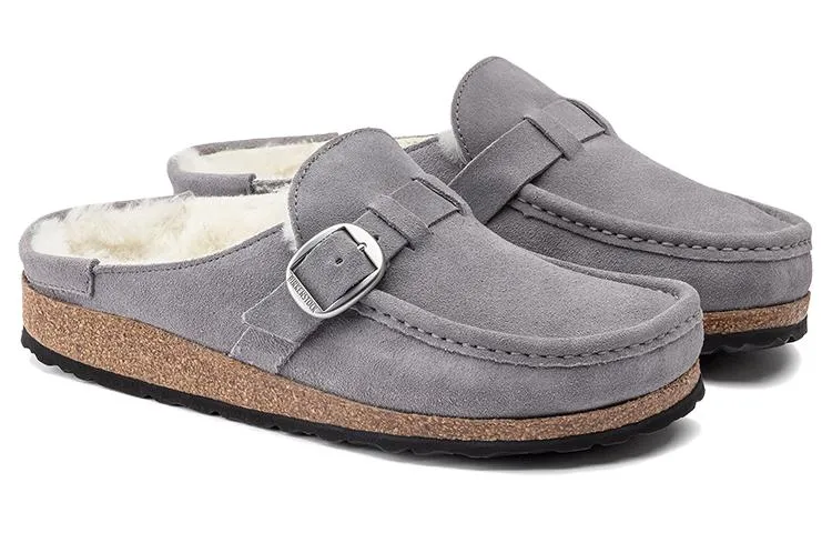 (WMNS) Birkenstock Buckley Shearling Suede Leather Narrow Fit Sandals 'Whale Gray' 1020671 sold by KicksCrew product image thumbnail 3