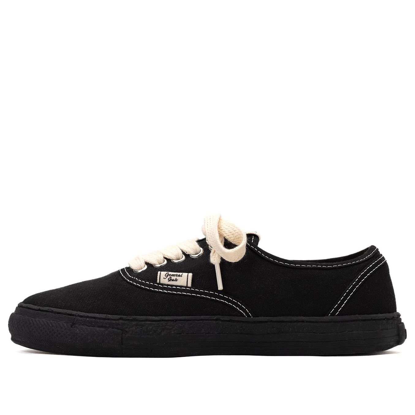 Maison MIHARA YASUHIRO PAST Sole 5 - Hole Canvas Low-top Sneaker 'Black Black' S09FW206-BLKBLK sold by KicksCrew