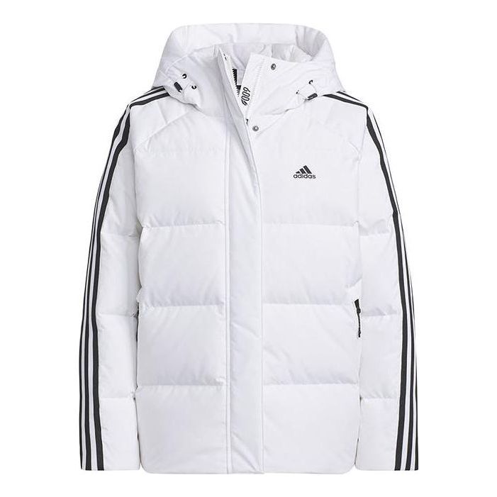 (WMNS) Adidas Three Stripes Puffer Down Jackets 'White' IT8721 sold by KicksCrew