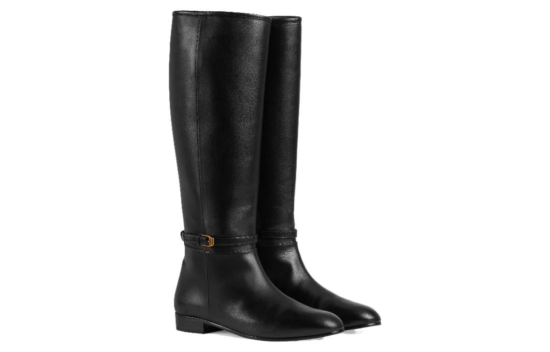 (WMNS) Gucci Knee High Leather Boots 'Black' 658889-BKO00-1000 sold by KicksCrew product image thumbnail 3