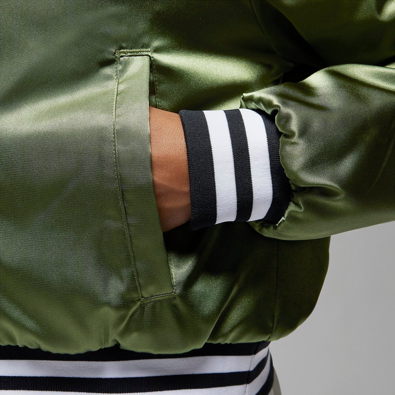 (WMNS) Air Jordan Varsity Jacket 'Green' FB5154-340 sold by KicksCrew product image thumbnail 4