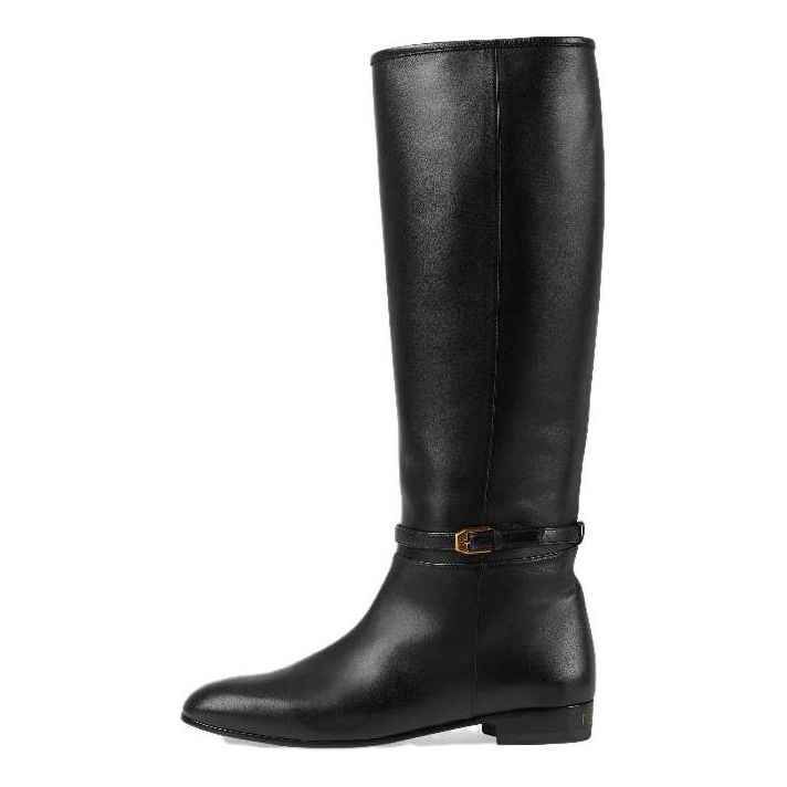 (WMNS) Gucci Knee High Leather Boots 'Black' 658889-BKO00-1000 sold by KicksCrew