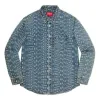 Supreme Warp Jacquard Logos Denim Shirt 'Teal White' SUP-SS21-697 sold by KicksCrew