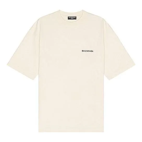 Balenciaga Logo T-Shirt Medium Fit 'Beige' 612966TMVF49069 sold by KicksCrew