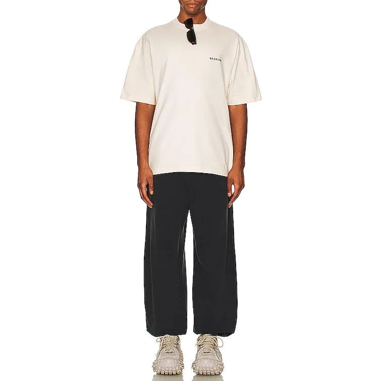 Balenciaga Logo T-Shirt Medium Fit 'Beige' 612966TMVF49069 sold by KicksCrew product image thumbnail 3