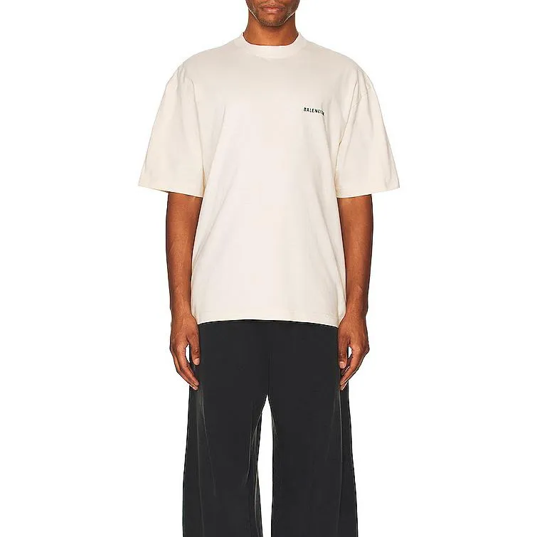 Balenciaga Logo T-Shirt Medium Fit 'Beige' 612966TMVF49069 sold by KicksCrew product image thumbnail 4