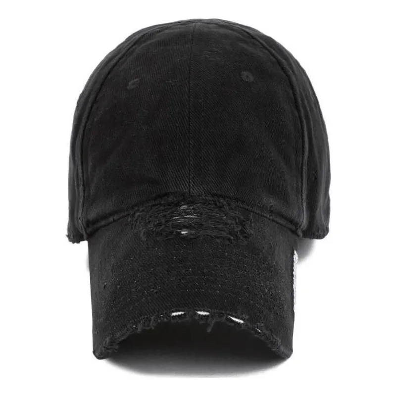 (WMNS) Balenciaga Distressed Brim Cap 'Black' 744300410B21077 sold by KicksCrew