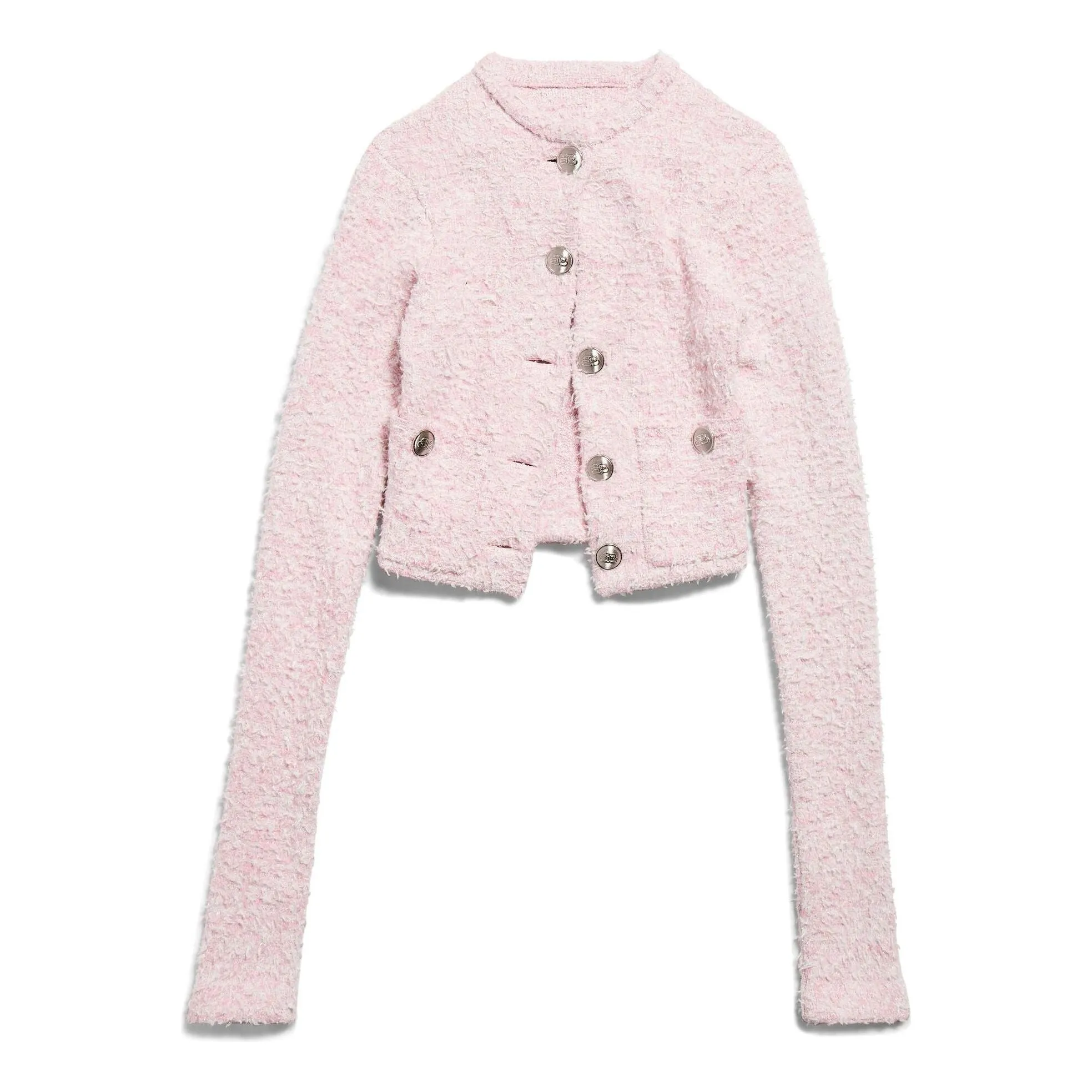 (WMNS) Balenciaga Cropped Cardigan 'Pink' 793604T33285000 sold by KicksCrew