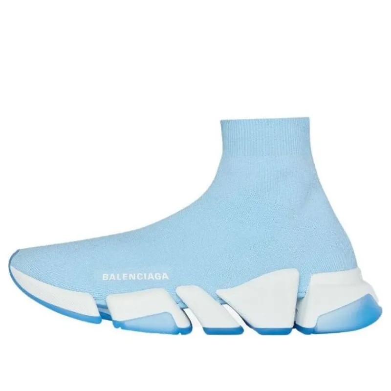 (WMNS) Balenciaga Speed 2.0 Trainers 'Rib-Knit Blue' 654045W2DI24190 sold by KicksCrew
