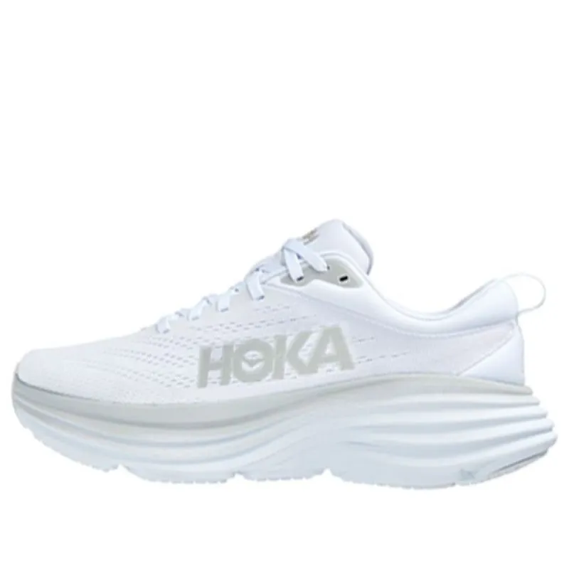 (WMNS) HOKA ONE ONE Bondi 8 Wide 'White' 1127954-WWH sold by KicksCrew