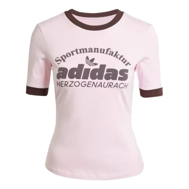 (WMNS) adidas originals Retro Graphic Tee 'Pink' IR6087 sold by KicksCrew