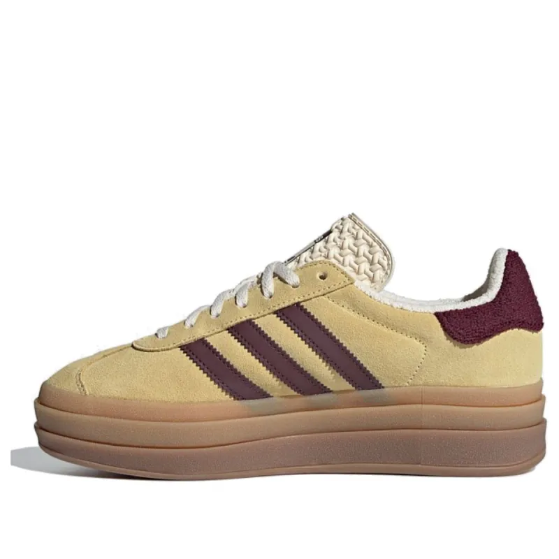 (WMNS) adidas Originals Gazelle Bold Platform 'Yellow Burgundy' IF5937 sold by KicksCrew