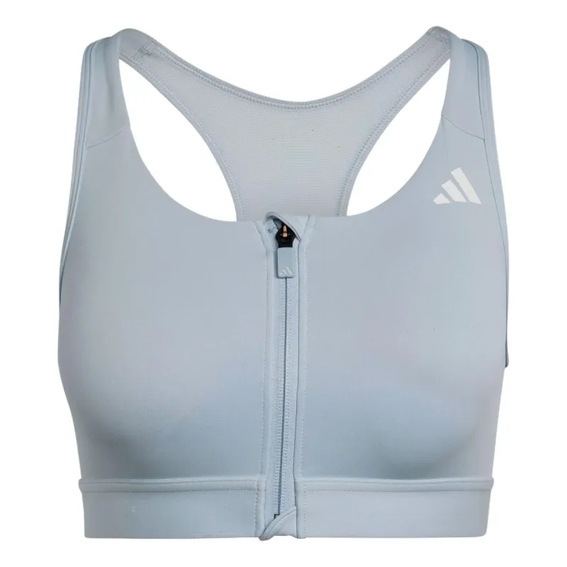 (WMNS) adidas Powerreact Medium-Support Zip Bra 'Grey' IX4940 sold by KicksCrew