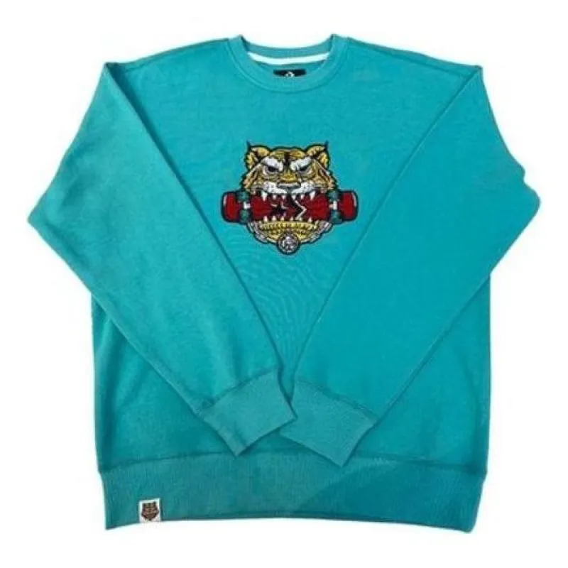 Converse New Year Series Tiger Pattern Round Neck Sweatshirt 'Lake Green' 10024319-A03 sold by KicksCrew