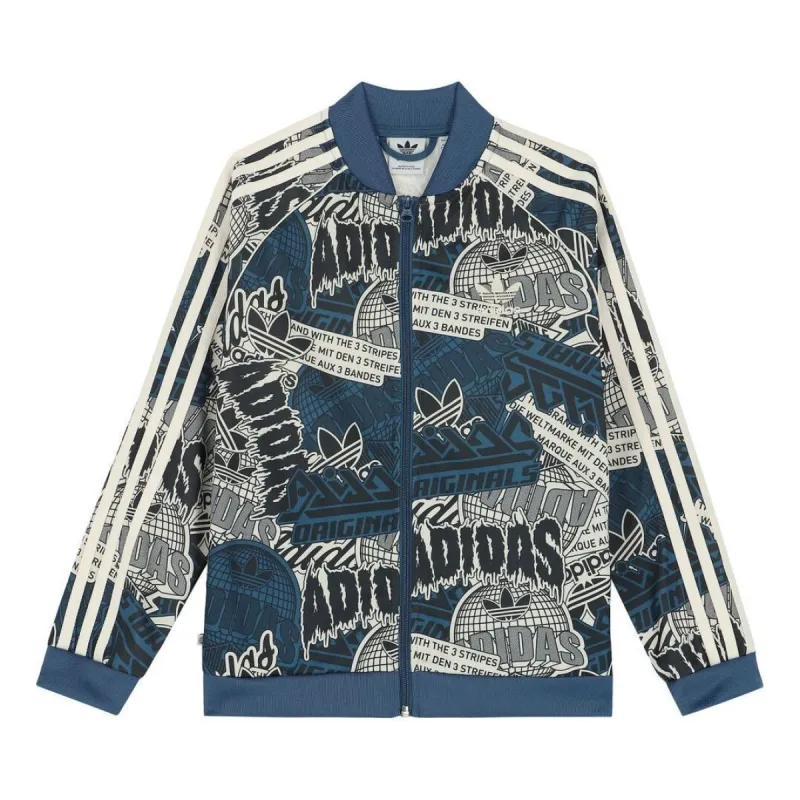 (PS) adidas Originals Graphic Zip-Up Top 'Blue' HK2822 sold by KicksCrew