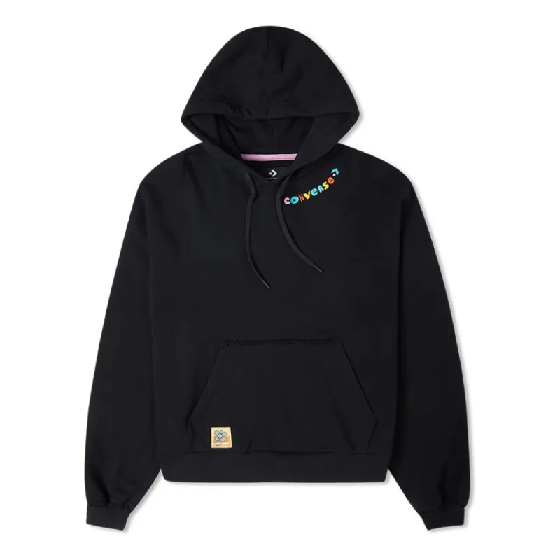 (WMNS) Converse Crafted Fashion Graphic Hoodie 'Black' 10024178-A01 sold by KicksCrew