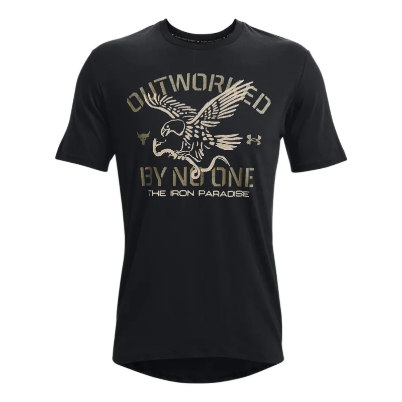 Under Armour Project Rock Outworked T-shirt 'Black' 1370490-001 sold by KicksCrew