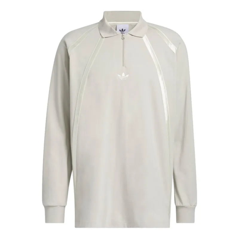 adidas origianals Rugby Long Sleeve Polo Shirt 'Putty Grey' IR6379 sold by KicksCrew